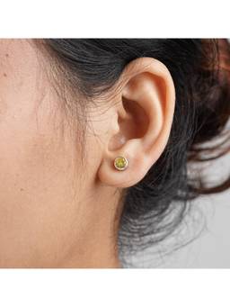 House of Aadyaa - Pale Yellow CZ Stone Studs