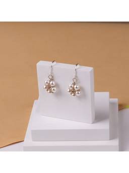House of Aadyaa - Silver Handmade Pearl Flower Earring