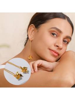 House of Aadyaa - Pinwheel Chain - Fold Earring 92.5 Silver 22K Gold Plated