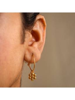 House of Aadyaa - Handmade Silver Kudi Hoop: Small 92.5 Silver 22K Gold Plated