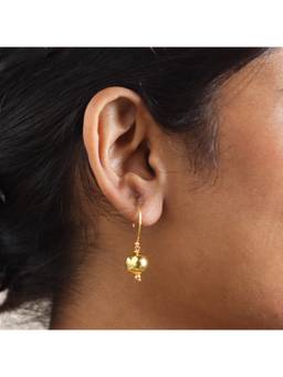 House of Aadyaa - Silver Bead (10mm) Earring 92.5 Silver 22K Gold Plated