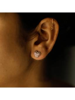 House of Aadyaa - Silver Heart Studs 92.5 Silver