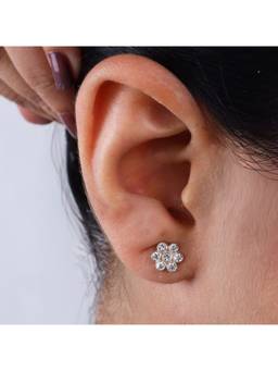 House of Aadyaa - Silver Zircon Kudi (Setting) CZ 92.5 Silver