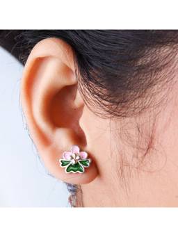 House of Aadyaa - Enamel Flower Earring