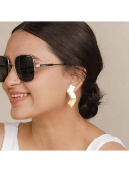House of Aadyaa - Gaga - Fold Earring 92.5 Silver 22K Gold Plated