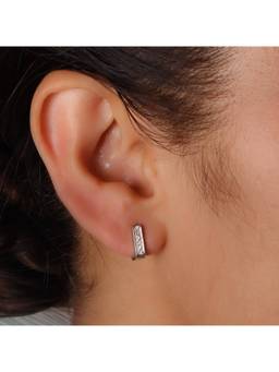 House of Aadyaa - CZ U shape hoops small
