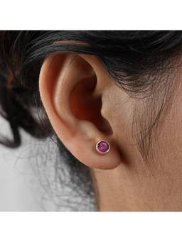 House of Aadyaa - Pink CZ Stone Studs