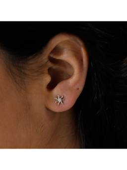 House of Aadyaa - Silver Sun Tiny Earrings