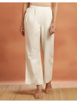 Fabindia - Natural Cotton Linen Casual Off White Pant