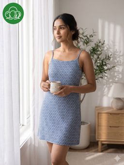 Inner Sense - Bamboo Organic Cotton Nightdress Aqua