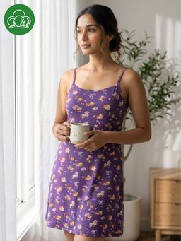 Inner Sense - Bamboo Organic Cotton Nightdress Purple