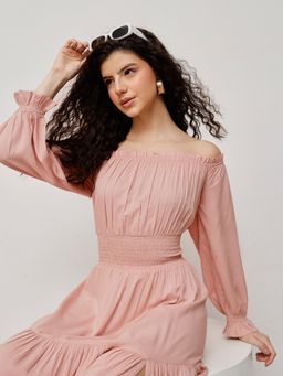 HOUSE OF S - Pink Smocked Summer Dress