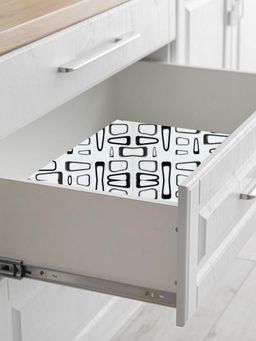 At Home by Nilkamal - Geometric Anti Slip Shelf Mat Black