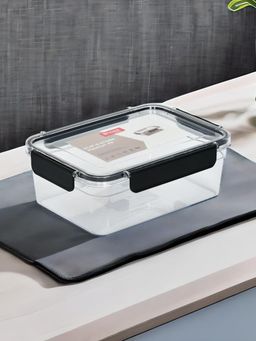 At Home by Nilkamal - Klip N Store Rectangular 900ml Storage Container|20 cm x 6.6 cm|Black