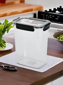 At Home by Nilkamal - Klip N Store Rectangular 4200ml Storage Container|20 x 25 cm|Black