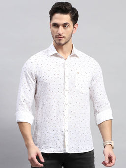 Monte Carlo - Mens Brown Printed Collared Neck Full Sleeve Casual Shirt