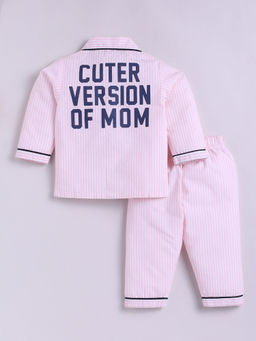 Clt.s - Pink Stripes Cotton Comfortable Fit Shirt and Pyjama (Set of 2)