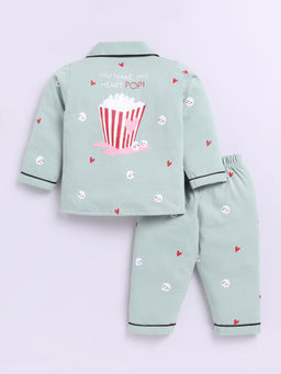 Clt.s - Green Printed Cotton Comfortable Fit Shirt and Pyjama (Set of 2)