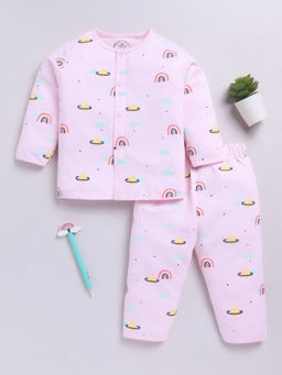 Clt.s - Pink Printed Cotton Comfortable Fit Shirt and Pyjama (Set of 2)