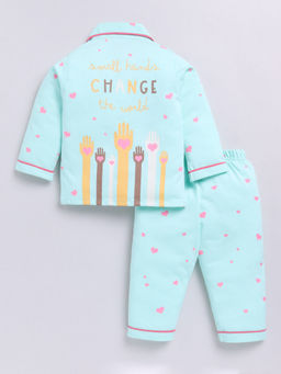 Clt.s - Green Printed Cotton Comfortable Fit Shirt and Pyjama (Set of 2)