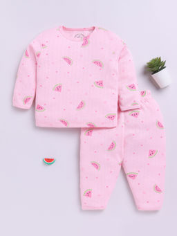 Clt.s - Pink Printed Cotton Comfortable Fit T-Shirt and Pyjama (Set of 2)