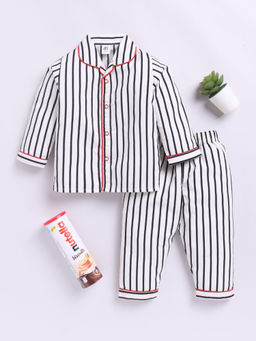 Clt.s - Black Stripes Cotton Comfortable Fit Shirt and Pyjama (Set of 2)