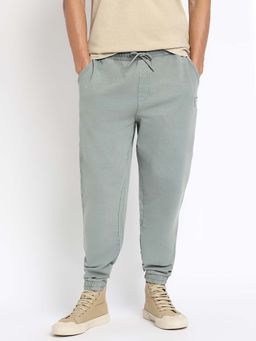 Guess - Green Syrma Cotton Blend Tapered Mid Rise Joggers