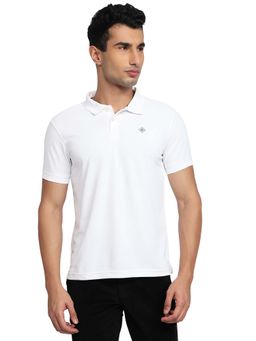 Parx - Men Regular Fit Solid White Polo T-Shirt