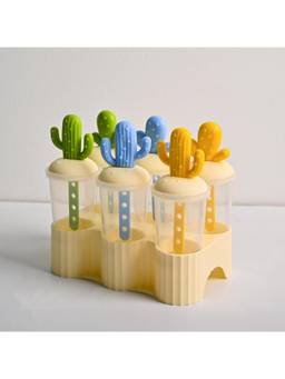 Voncasa - Multicolour Cylindrical Plastic Ice Cream Moulds - Set of 6