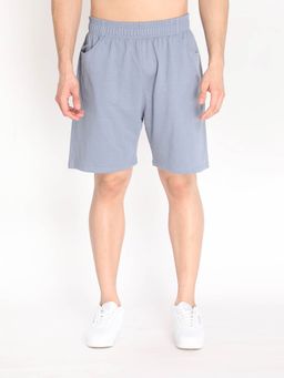 CHKOKKO - Men Cotton Regular Fit Shorts - Grey