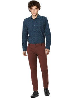 Jack & Jones - Turquoise Blue Check Full Sleeves Shirt