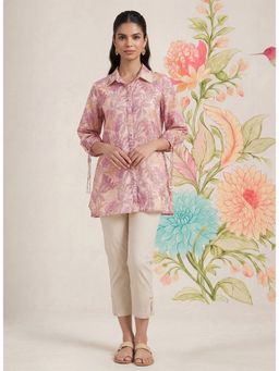 Lakshita - Women Peach Floral Printed Shirt Style Top