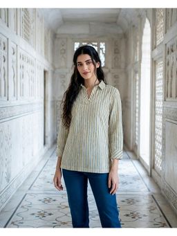 Missprint - Multicolour Striped Hand Block Cotton Tunic