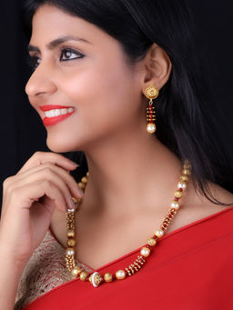 PANASH - Gold Plated Beaded Jewellery Set