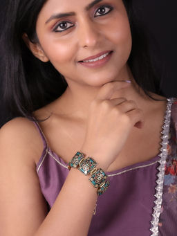 PANASH - Carnelian Gold Plated Wraparound Bracelet