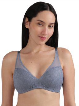 Wacoal - Emma Lace Padded 3/4Th Cup Bridal Wear Medium Coverage Lace Bra-Grey