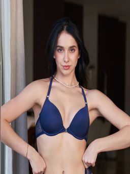 Mieora - Women Navy Blue LACE & GRACE Designer Back Bra