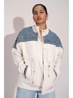FREAKINS - White Colorblock Jacket