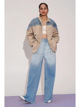 FREAKINS - Beige Colorblock Jacket
