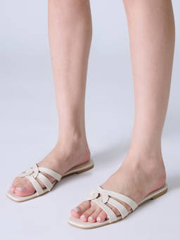 Twenty Dresses by Nykaa Fashion - Beige Square Toe Classic Intertwined Flats for Women