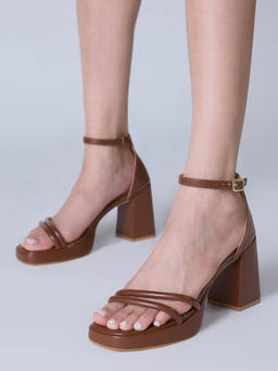 Twenty Dresses by Nykaa Fashion - Brown Platform Block Heel Sandals For Women