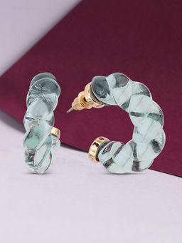 Accessorize London - Women's blue 90S Flashback Twisted Resin Hoop Earring