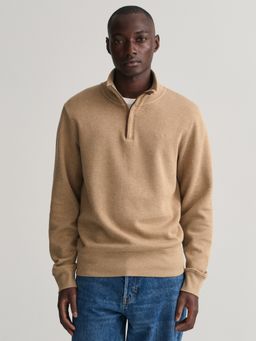 GANT - Mens Khaki Solid High Neck Full Sleeves Sweatshirt