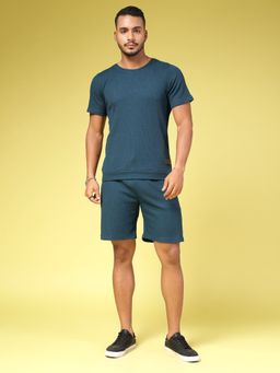 RIGO - Mens Teal Green Waffle Knit Co-Ord (Set of 2)