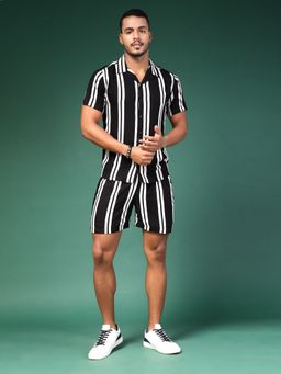 RIGO - Mens Black Stripes Co-Ord (Set of 2)