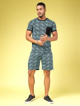 RIGO - Teal Jacquard Printed Co-Ord (Set of 2)