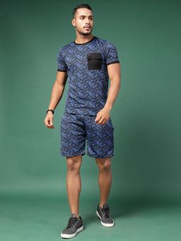RIGO - Blue Jacquard Printed Co-Ord (Set of 2)
