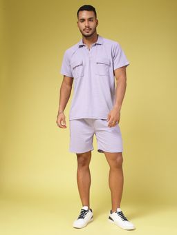 RIGO - Mens Light Purple Polycorduroy Oversized Utility Co-Ord (Set of 2)