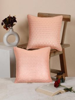 Nisrag Home - Pink Soft Decorative Cushion Cover (Pack Of 2) (16x16 Inches)