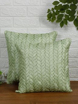 Nisrag Home - Floral Square Cushion Cover (Pack Of 2) (16x16 Inches)